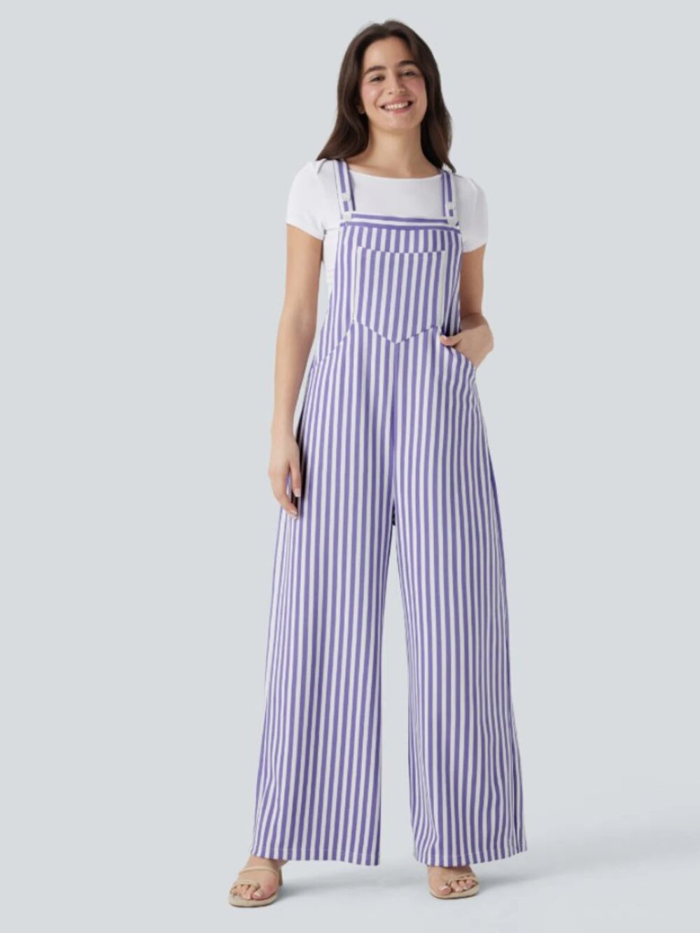 Halara Lilac Waffle Overalls